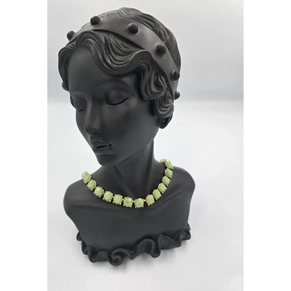 Banana Republic Necklace Gold Tone Sage Mint Green‎ Beaded with box